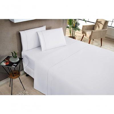 Jogo De Cama Casal Elegance 180 Fios 04 Peças Branco