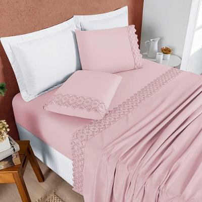 Jogo De Cama Nobless Casal Padrão 04 Peças Rosa Blush