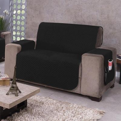 Protetor De Sofá Dupla Face Impermeável Mr 2 Lugares - Preto/cinza