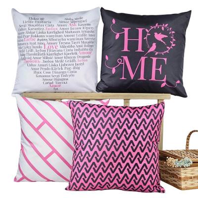 Kit 4 Capas De Almofadas Decorativa Home Pink