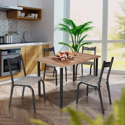 Mesa Com 4 Cadeiras 110x72 Preto Carvalho Manteiga Ash Shop Jm