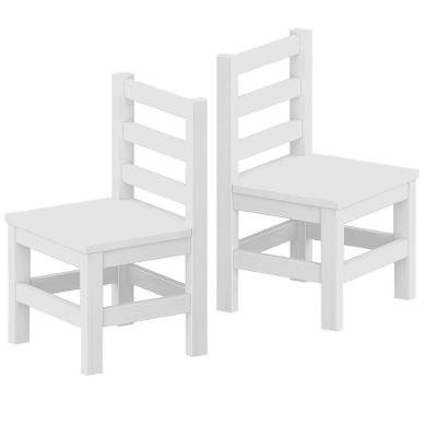 Kit 2 Cadeiras De Madeira Maciça Infantil Branco Nerim Shop Jm