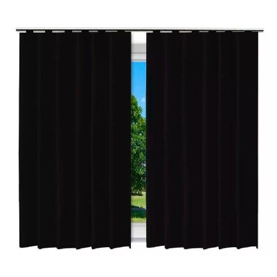 Cortina Blackout Preto - 280x280cm - Com Alça Para Varão