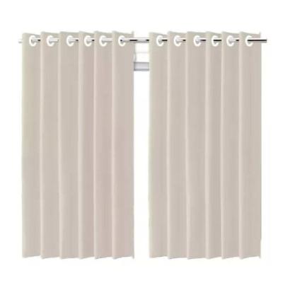 Cortina Blackout Bege Com Ilhós Para Varão 280x250cm Quarto