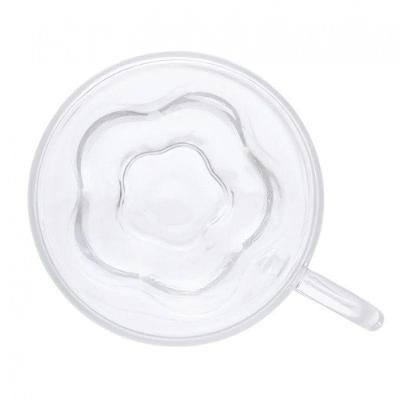 Jogo De Xícaras De Café Parede Dupla Flor Hibisco 75 Ml Lyor