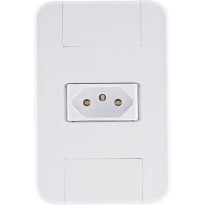 Conjunto 4x2 Com 1 Tomada 2p T 10 A 250 V Tramontina Tablet Branco 120 Unidades