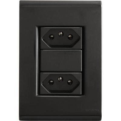 Conjunto 4x2 Com 2 Tomadas 2p T 10 A 250 V Tramontina Liz Grafite