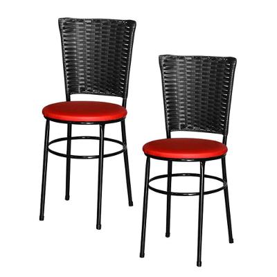2 Cadeiras Para Cozinha Preta Hawai Preto Cor:vermelho