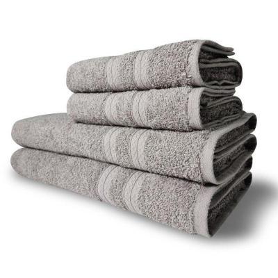 Jogo De Toalhas Itália Soft 4 Pçs - 2 Banho E 2 Rosto 430g-m² 100% Algodão Cinza.