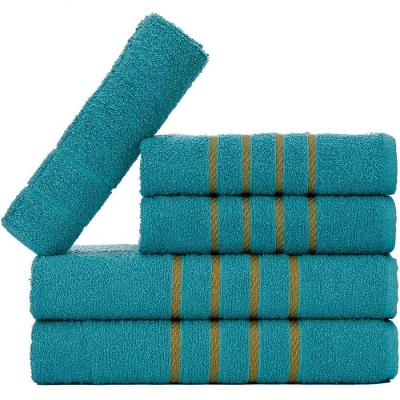 Jogo 5pçs 2 Banho + 2 Rosto + 1 Tapete P-banheiro 100% Algodão Alta Absorção - Verde Jade