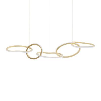 Lustre Pendente Nordecor Zena 2597 Ouro Champagne Led Bivolt