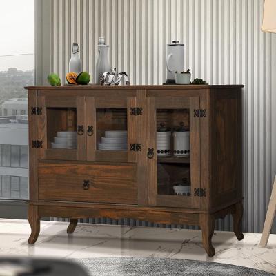Balcão Madeira Maciça 3 Portas 1 Gaveta Imbuia Adira Shop Jm