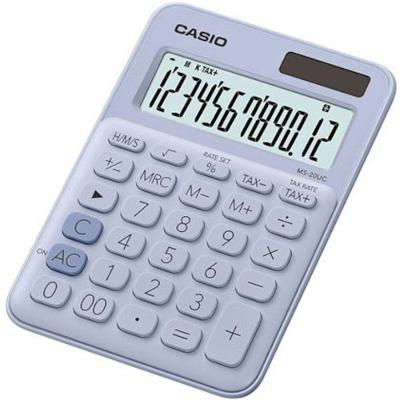 Calculadora De Mesa 12 Dígitos Com Cálculo De Horas E Big Display Ms-20uc-lb-n-dc Azul Claro