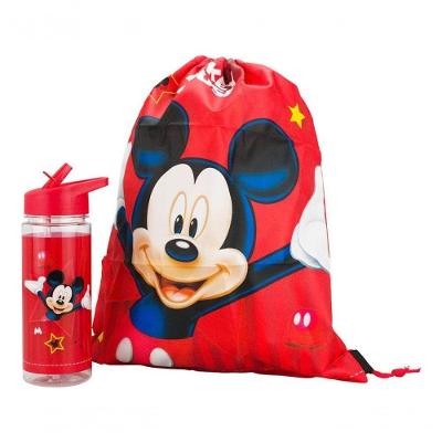 Garrafa Plástico Mickey 450ml Mochila 30x43cm Disney
