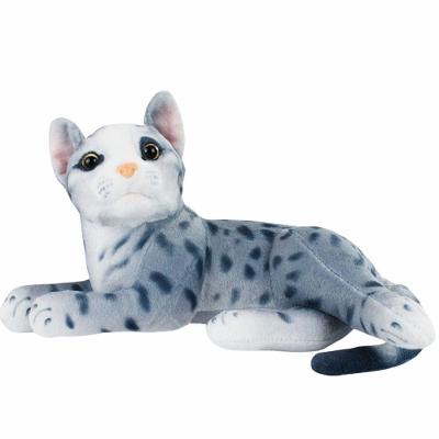 Gato Cinza Deitado Realista 32cm - Pelúcia