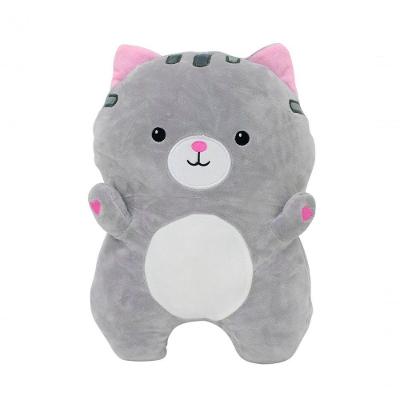 Almofada Formato Gato Cinza Pelúcia 40 Cm