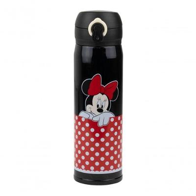 Garrafa Térmica Preta Minnie Mouse 400ml Disney