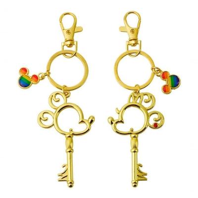 Jogo 2 Chaveiros Mickey Minnie Namorados Chave Arco-íris