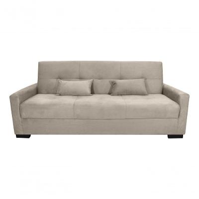 Sofá Cama Lavínia 3 Lugares Suede Bege Matrix