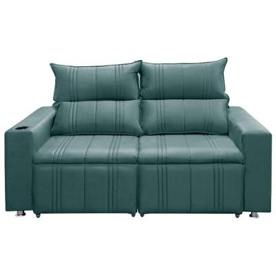 Sofá Retrátil E Reclinável Madri 2 Lug. Shop Das Cabeceiras Ciano