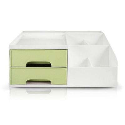 Organizador Multiuso De 2 Gavetas De Mesa Jacki Design Verde