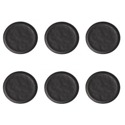 Conjunto De Pratos De Sobremesa 06 Peças Linhas Preto Matte Porto Brasil
