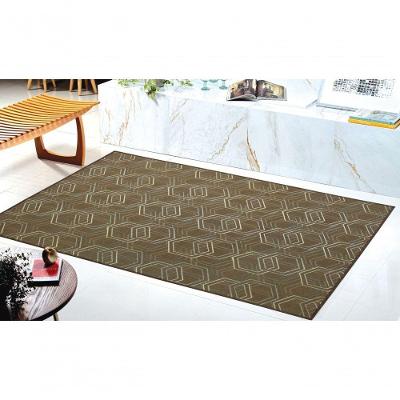 Tapete Sala Quarto Aveludado Premium 3d Base Antiderrapante 1,50x2,00 Marrom Tabaco Hb-13