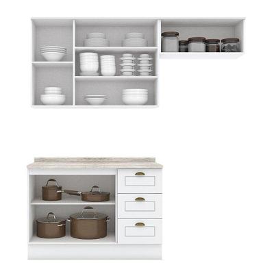 Cozinha Modulada Americana 3 Peças Branco Com Tampo Calcare - Henn