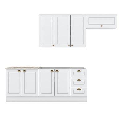 Cozinha Modulada Americana 5 Peças Branco Com Tampo Cooktop Calcare - Henn