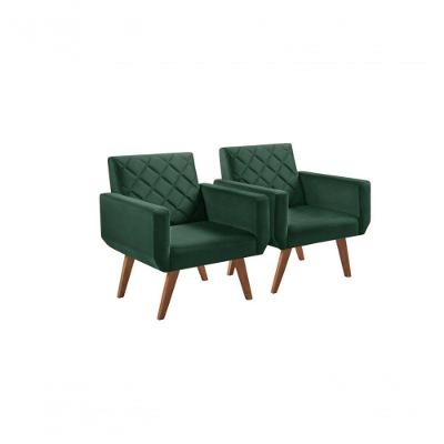 Kit 2 Poltronas 1 Lugar Braço Anabelle Unidecor Verde