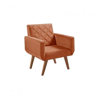 Poltrona 1 Lugar Braço Anabelle Unidecor Terracota.