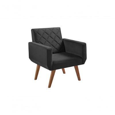 Poltrona 1 Lugar Braço Anabelle Unidecor Preto