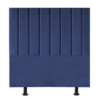 Cabeceira Estofada Cama Box Casal 140 Cm Mavie Suede Cor:azul Marinho