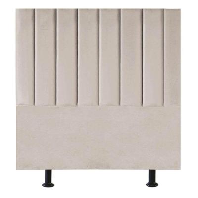 Cabeceira Estofada Cama Box Solteiro 90 Cm Mavie Suede Cor:bege