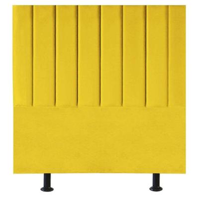 Cabeceira Estofada Cama Box Casal 140 Cm Mavie Suede Cor:amarelo