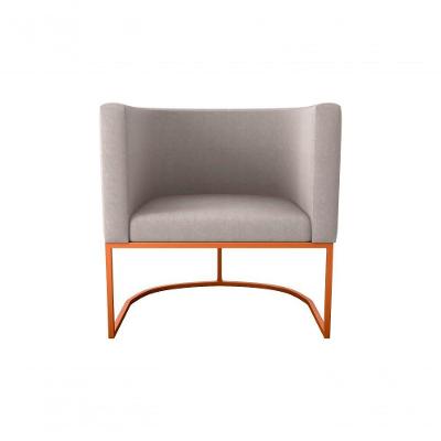 Poltrona Decorativa York 1 Lugar Suede Bege Matrix