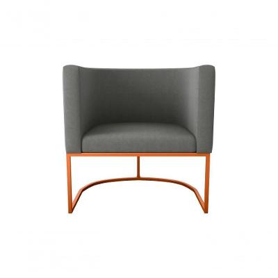 Poltrona Decorativa York 1 Lugar Suede Cinza Matrix