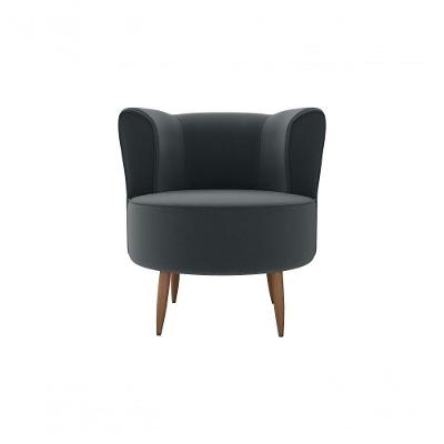 Poltrona Decorativa Savana 1 Lugar Veludo Cinza Matrix