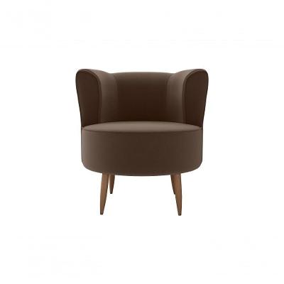 Poltrona Decorativa Savana 1 Lugar Veludo Marrom Matrix