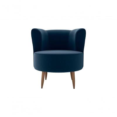 Poltrona Decorativa Savana 1 Lugar Veludo Azul Matrix