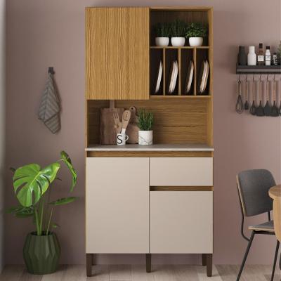 Armário De Cozinha 3 Portas 1 Gaveta Ac4310 Naturalle Cristalo Petra Decibal Naturalle petra