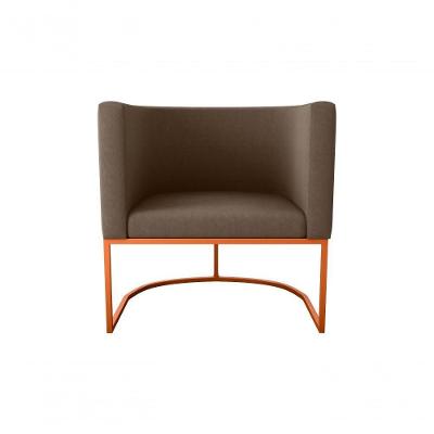 Poltrona Decorativa York 1 Lugar Suede Marrom Matrix
