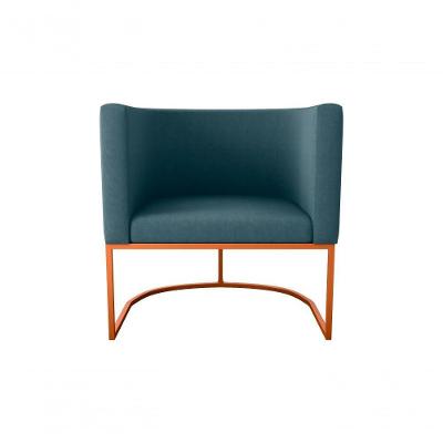 Poltrona Decorativa York 1 Lugar Suede Petróleo Matrix