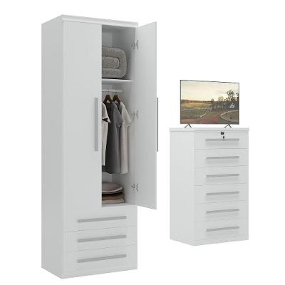 Guarda-roupa 2 Portas 3 Gavetas Modular 1303 Ilan Branco
