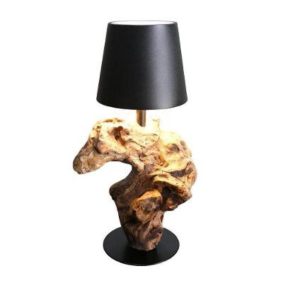 Abajur / Luminária De Mesa O'thentique Portátil Modelo Sera Raíz Preto