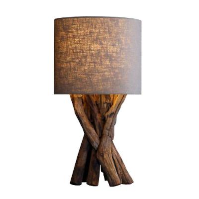 Abajur / Luminária De Mesa O'thentique Modelo Madeira Crua