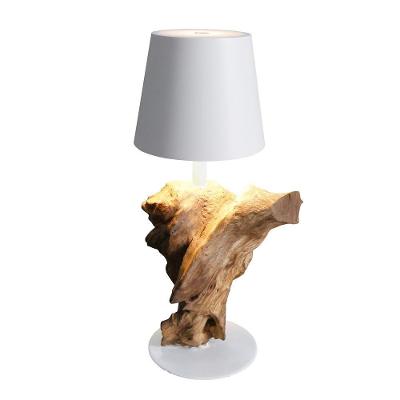 Abajur / Luminária De Mesa O'thentique Portátil Modelo Sera Raíz Branco