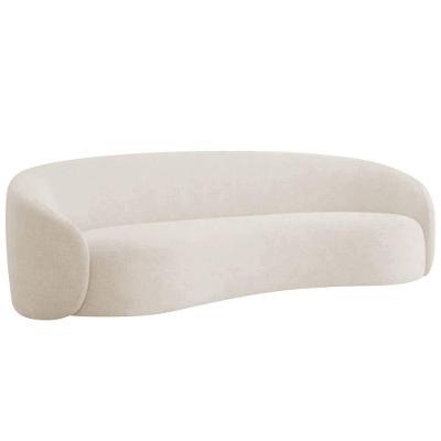 Sofá 3 Lugares 200cm Orgânico Luxo Recepção Amore Linho Cor Bege