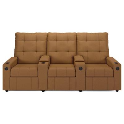 Poltrona Do Papai Reclinável Mallie 3 Lugares Baú Usb Fh9 Pu Caramelo - Mpozenato