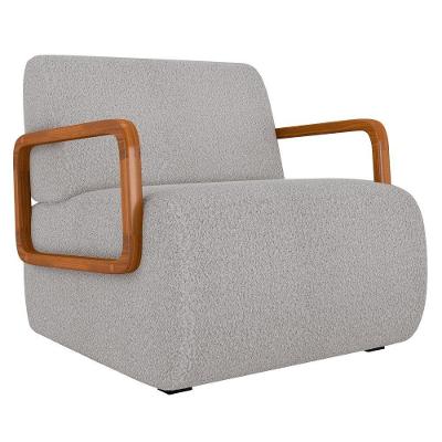 Poltrona Decorativa Orgânica Para Sala Belarus K04 Bouclê Creme Mpozenato
